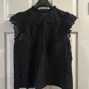 Black Eyelet Blouse